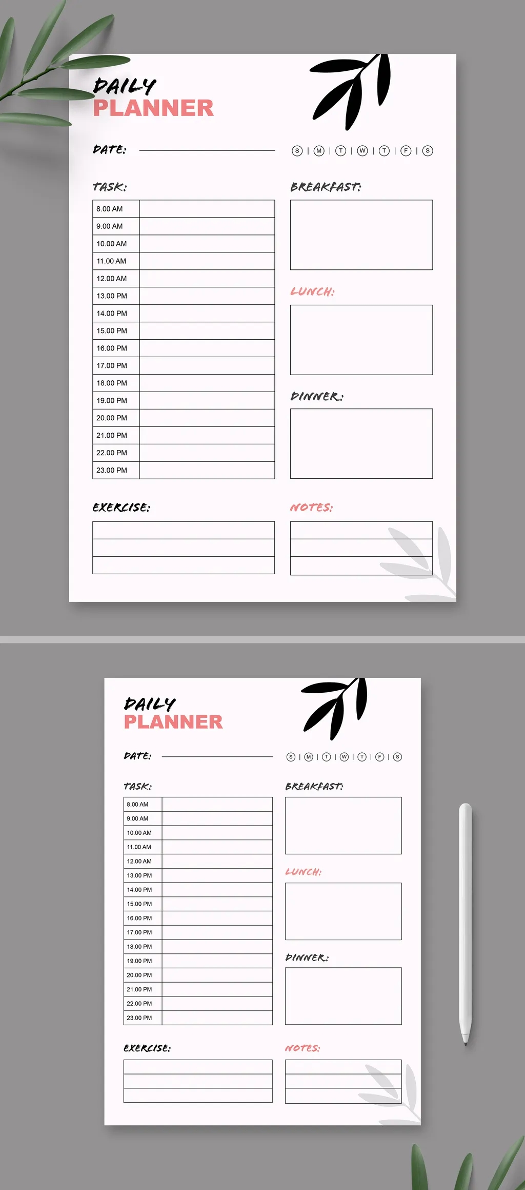 Adobestock - Daily Planner Template Layout 725281527