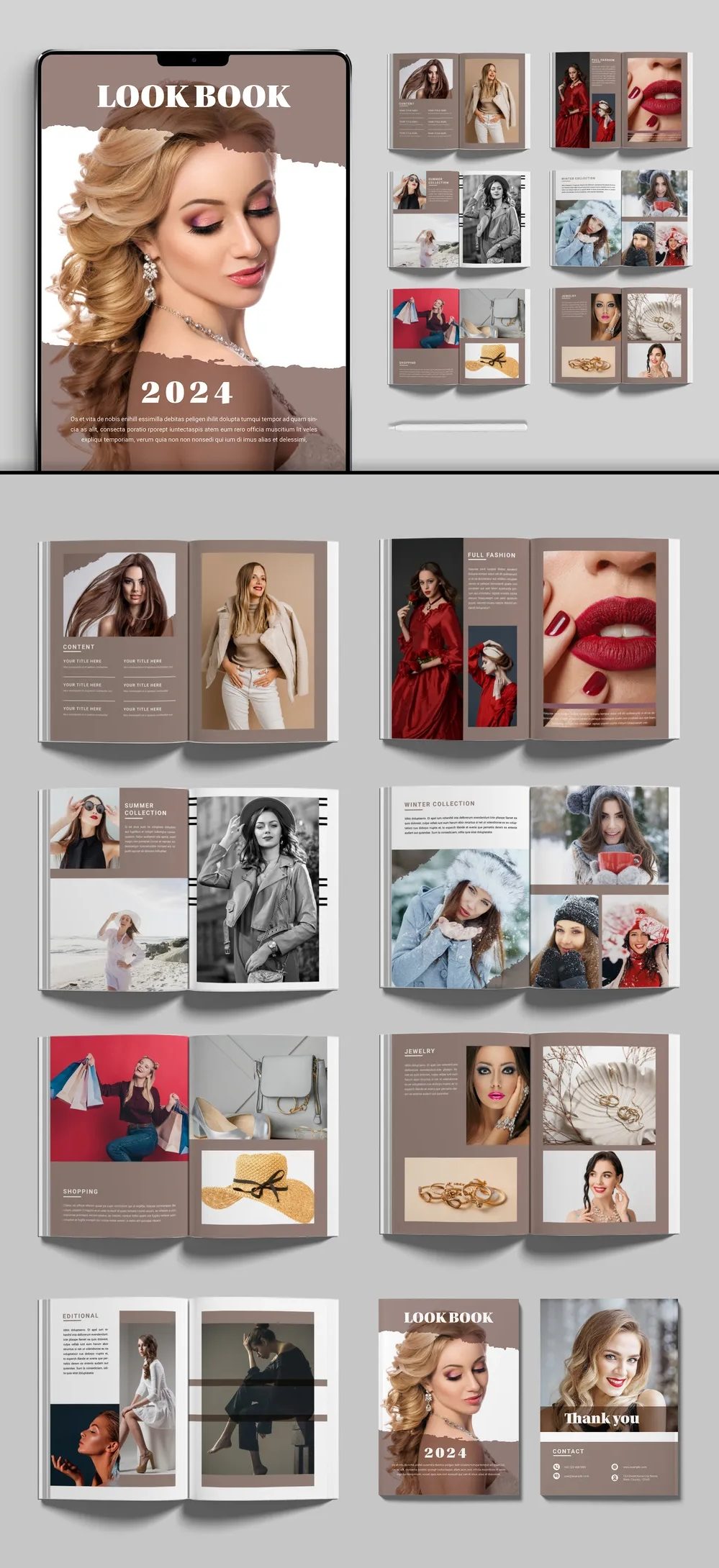 Adobestock - Fashion Look Book Layout 733644842