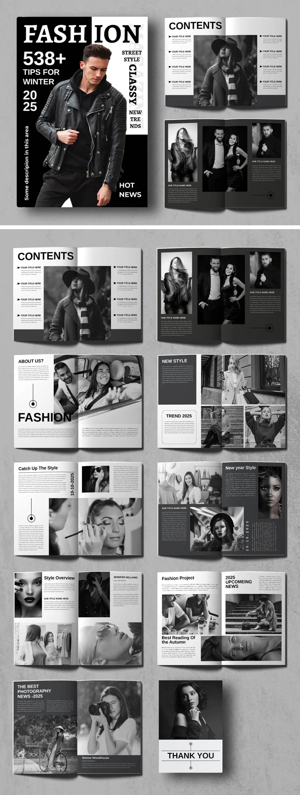 Adobestock - Fashion Magazine Design Layout 718545663