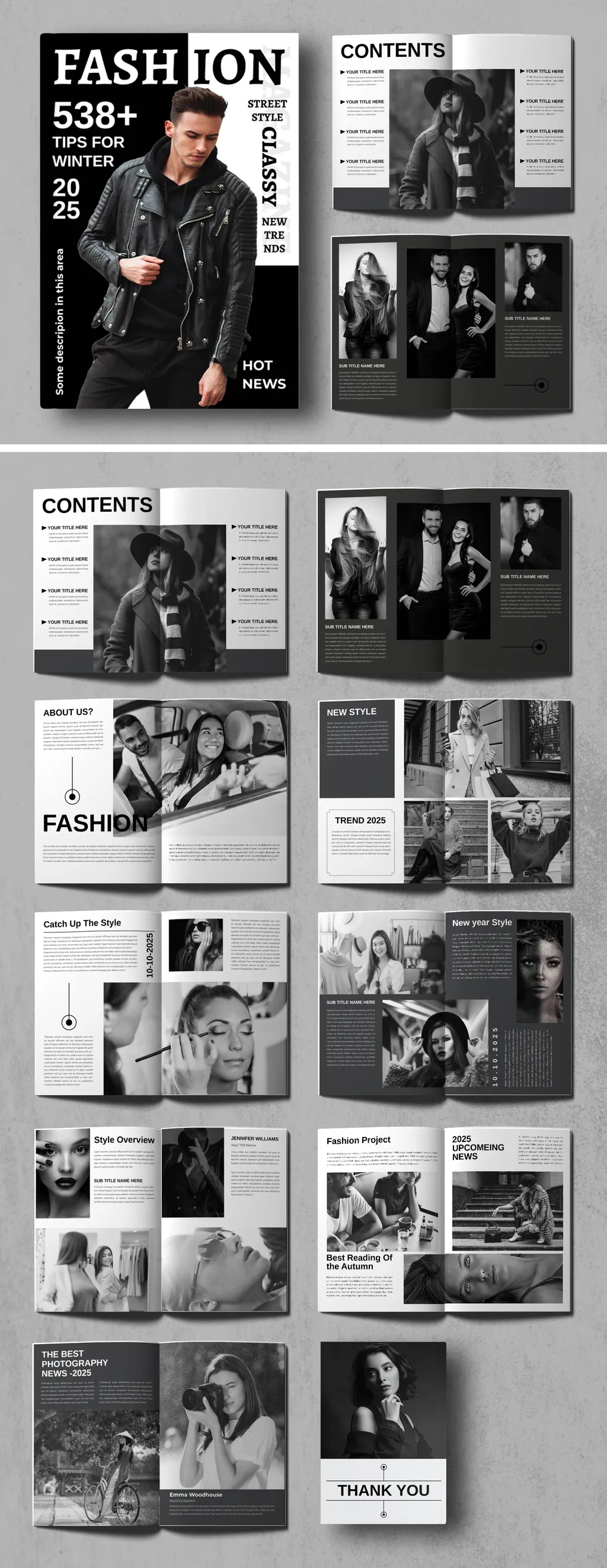 Adobestock - Fashion Magazine Design Layout 718545663