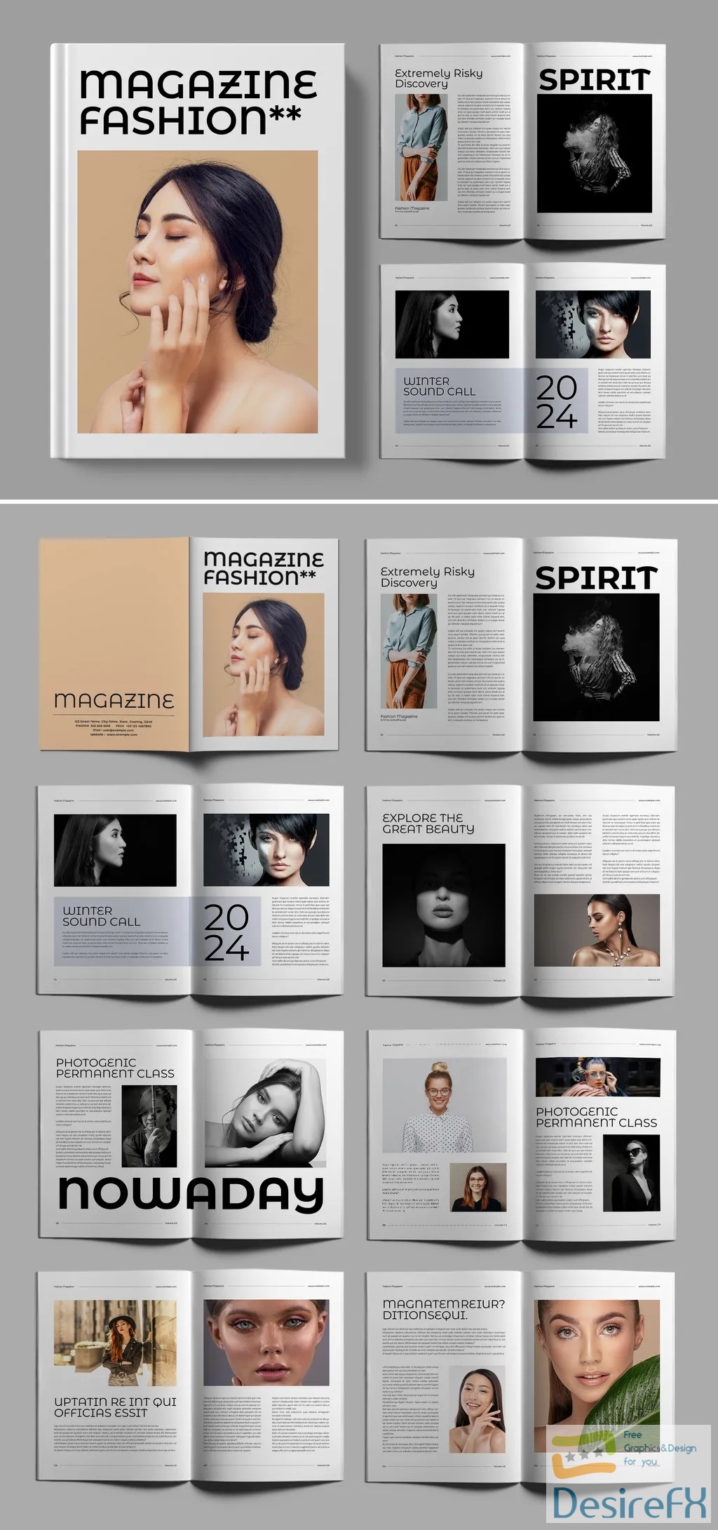 Adobestock - Fashion Magazine Template 718529830