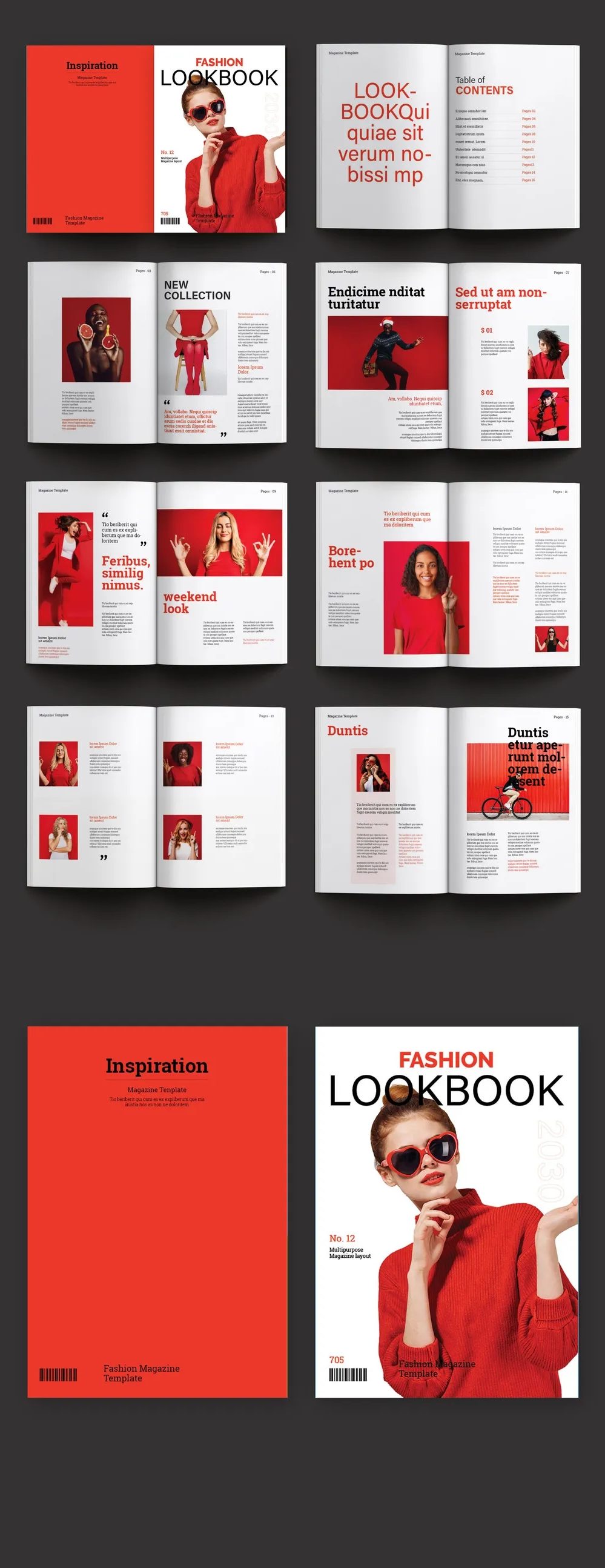 Adobestock - Look Book Fashion Magazine Template 721801360