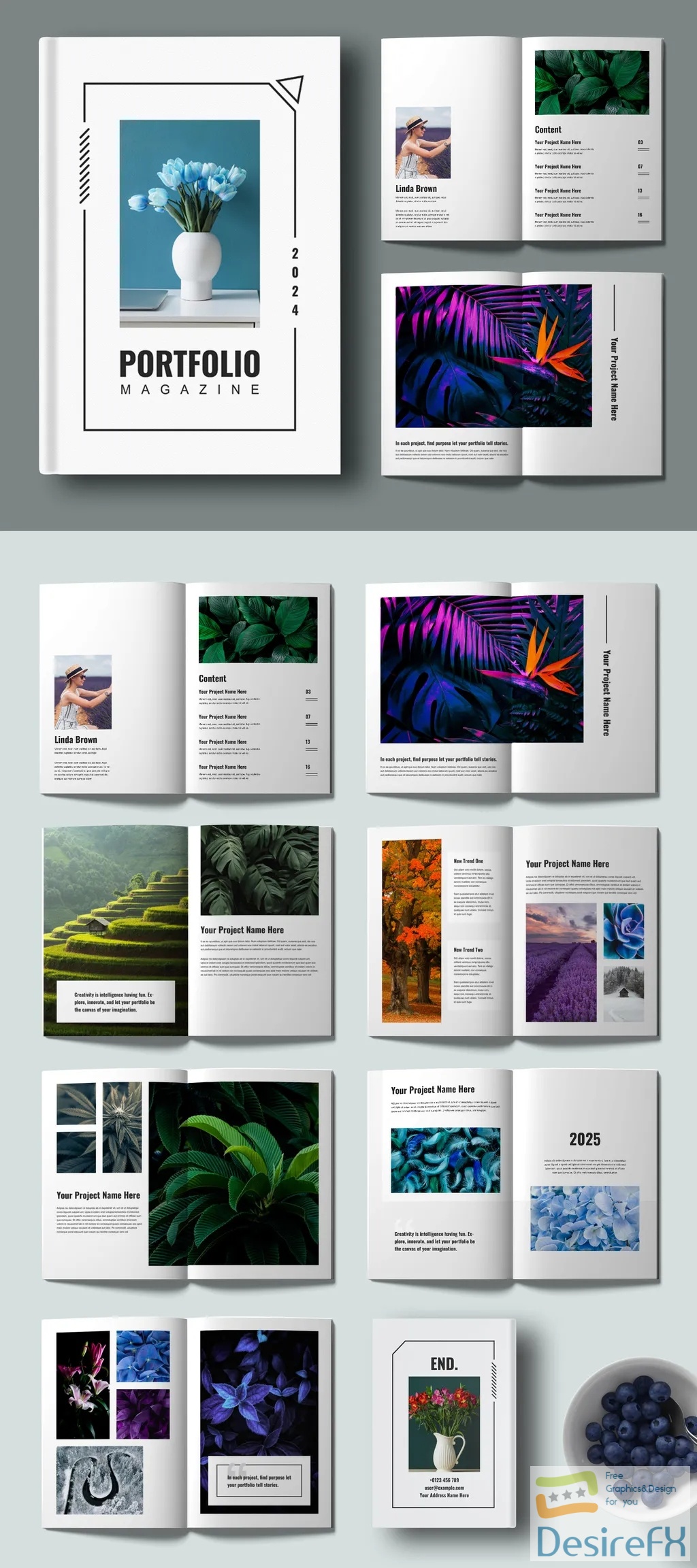 Adobestock - Minimal Portfolio Magazine Design 718538333