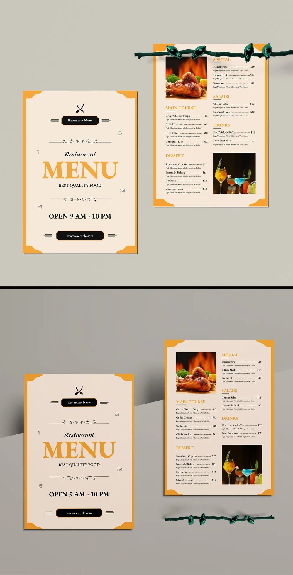 Adobestock - Restaurant Food Menu Design Food Order Template 721274318