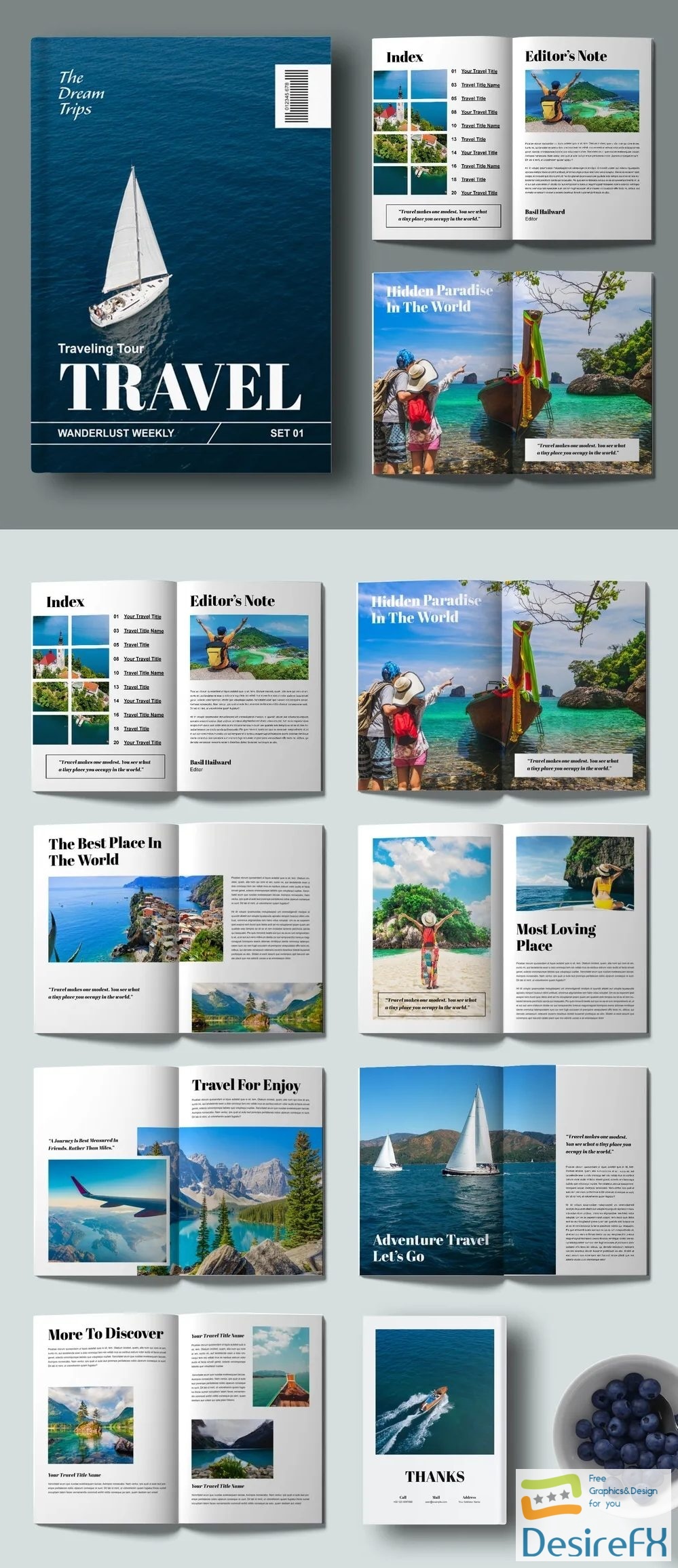 Adobestock - Travel Magazine Template 718530054