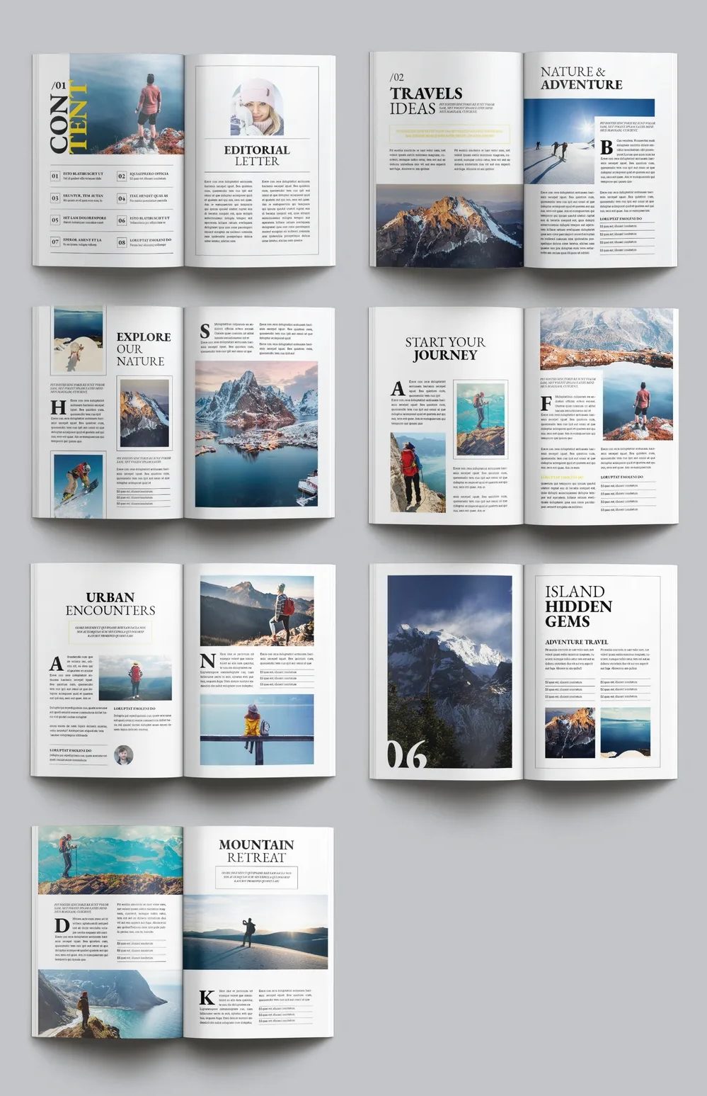 Adobestock - Travel Magazine Template 718629172