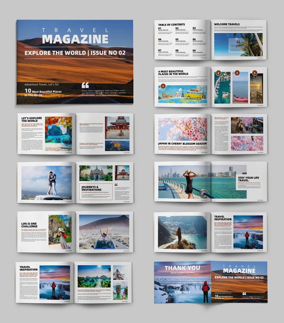 Adobestock - Travel Magazine Template 738487391