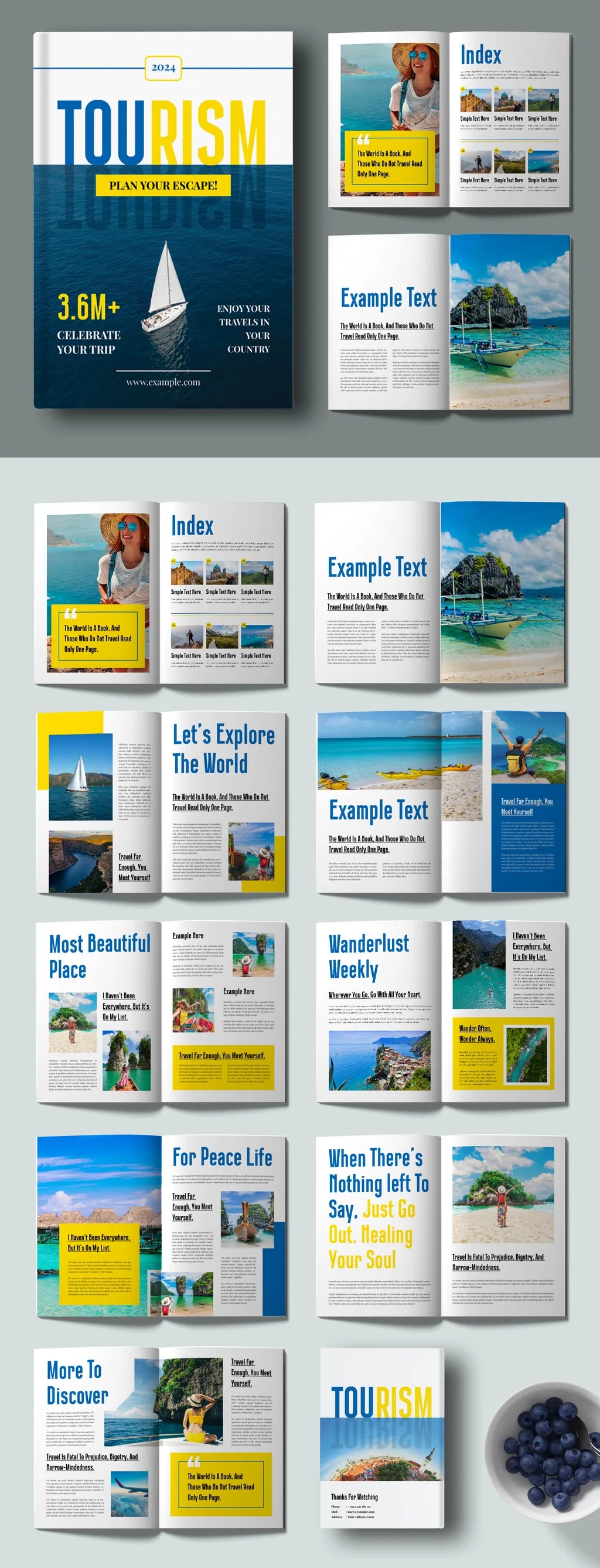 Adobestock - Travel Magazine Template Layout 722994500