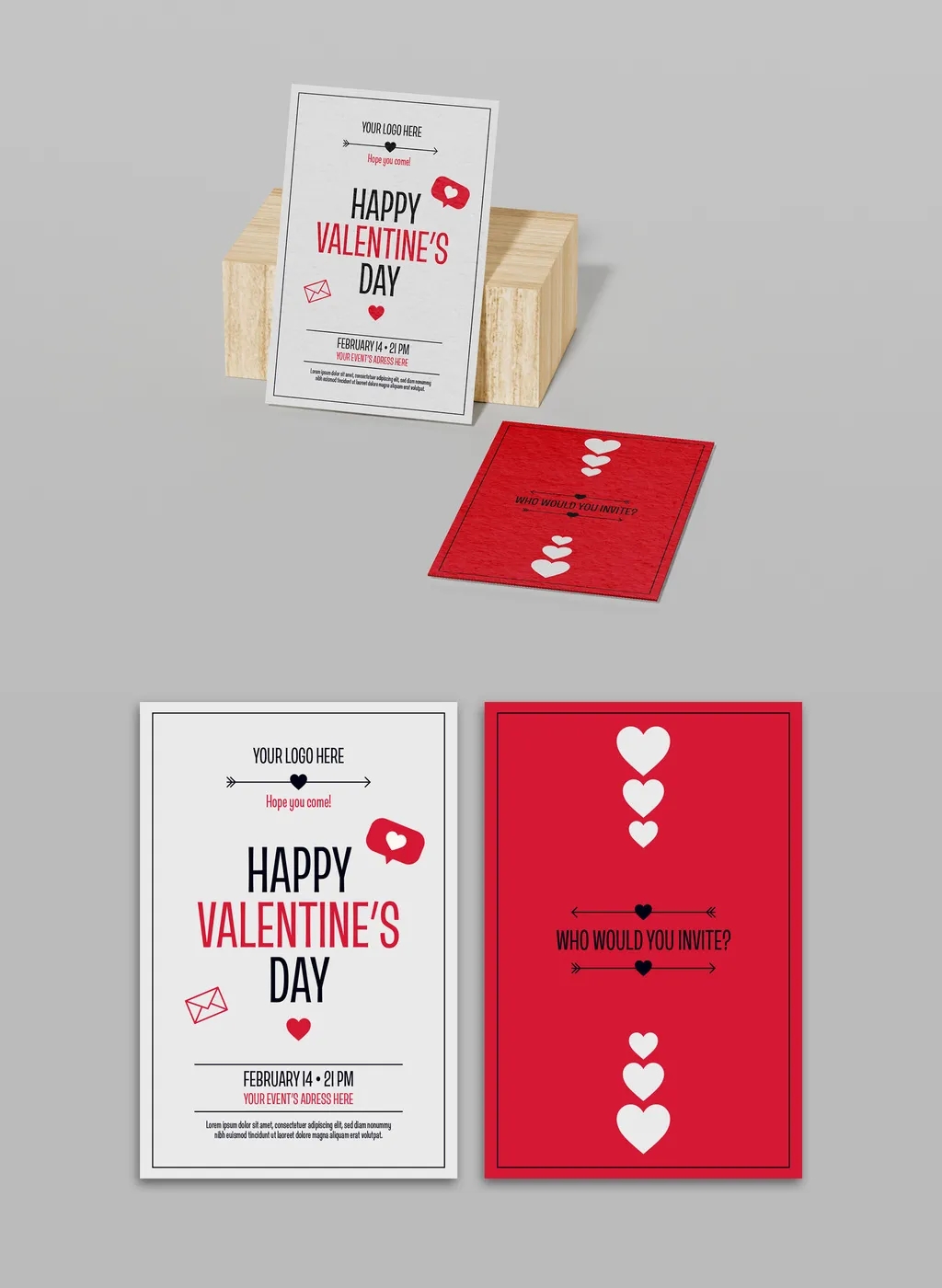 Adobestock - Valentines Day Postcard Layout 738264749