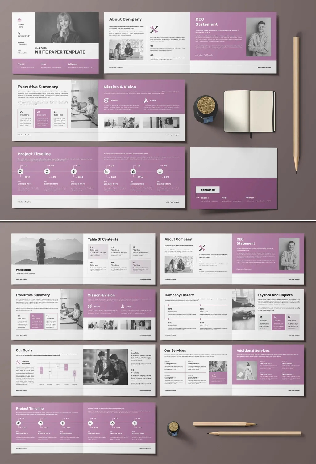 Adobestock - White Paper Template Brochure Design Layout Landscape 716694150