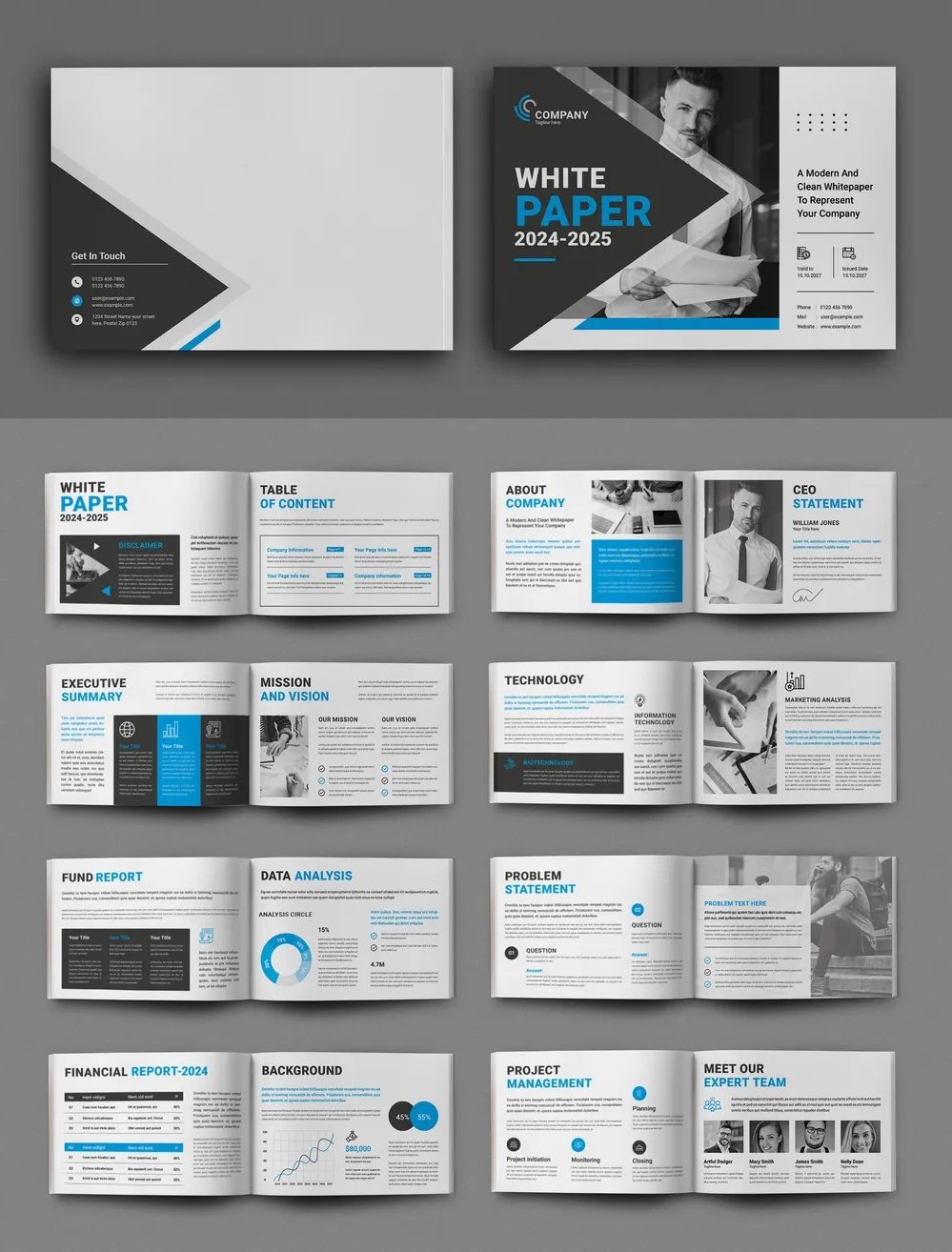 Adobestock - White Paper Template Layout 718545795