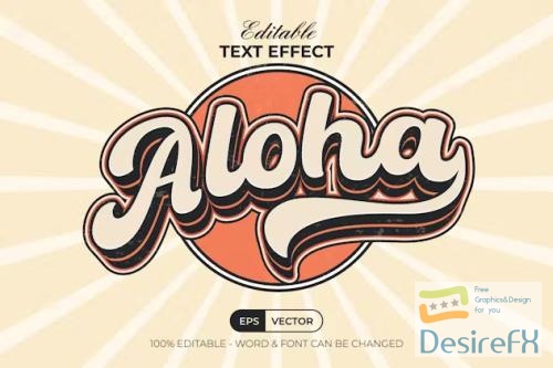 Aloha Text Effect Retro Style - 117922912
