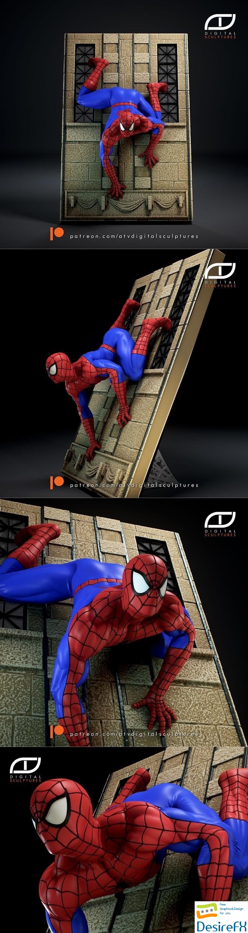 ATV Digital Sculptures - Spiderman Crawling 3D Print