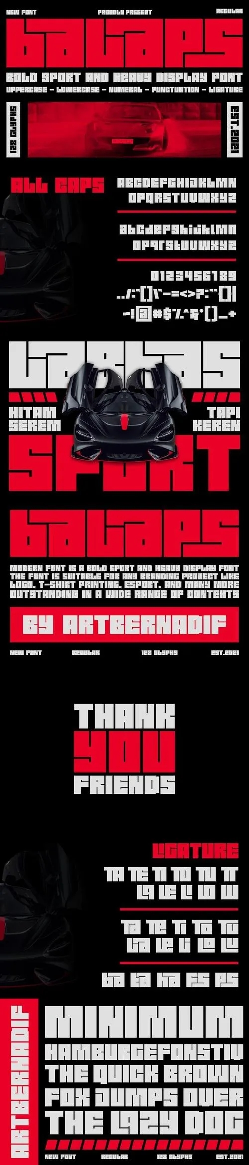 Balaps - Bold Sport And Heavy Display Font