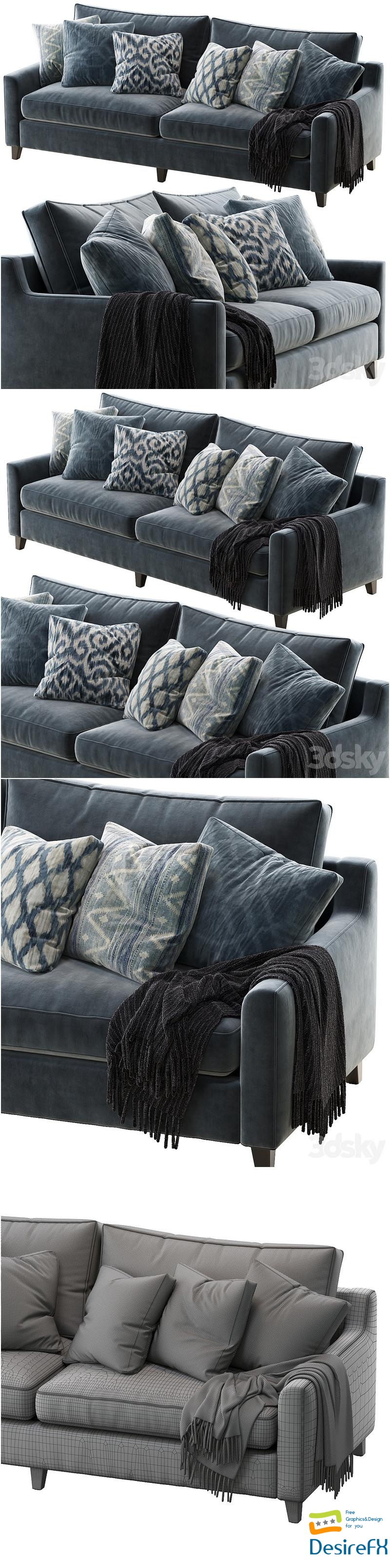 Beverly upholstered sofa 3D Model
