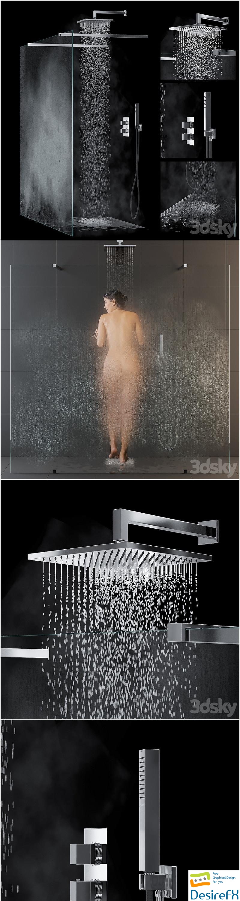Built-in shower system Palazzani Track 3D Model