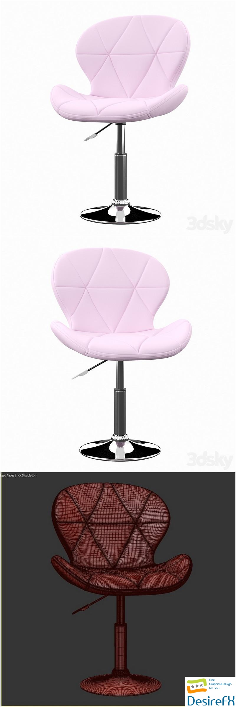 Caya desk chair 3D Model