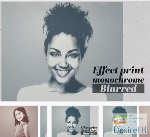 Effect Print Monochrome Blurred Watercolor - C4CRVJP