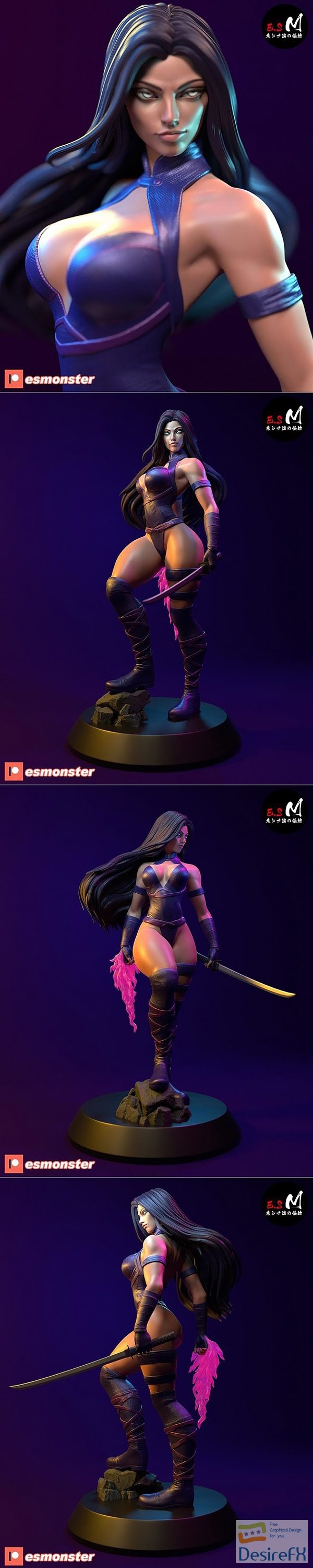 E.S Monster – Psylocke – 3D Print