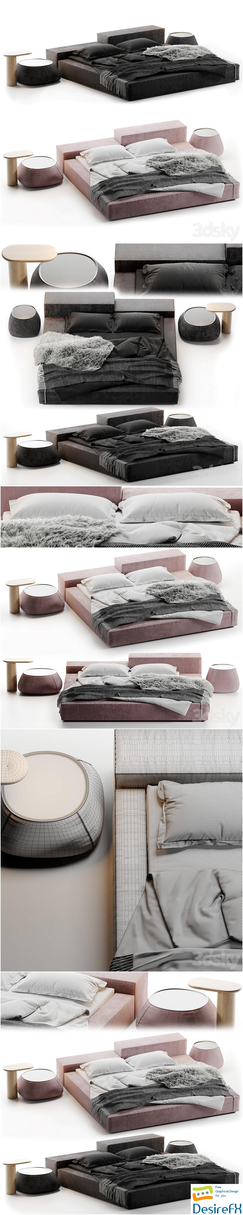 Extrasoft bed set 3D Model