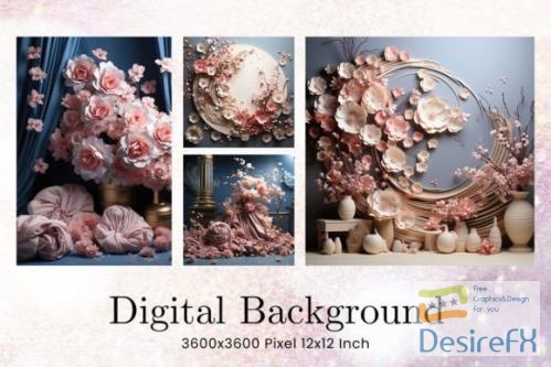 Floral Wedding Studio Backdrop Overlays - 94170320