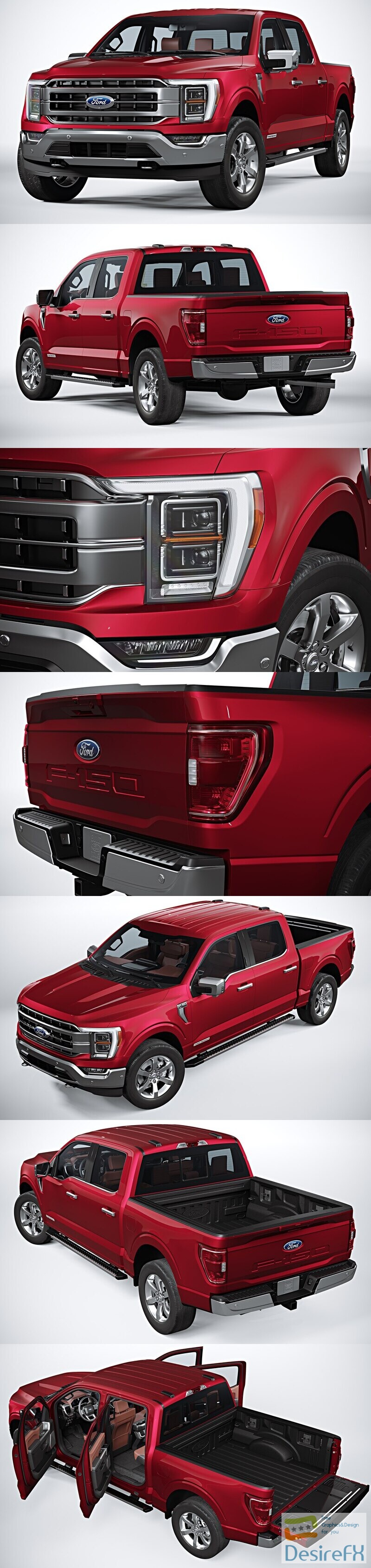 Ford F-150 2021 with HQ interior 3D Model