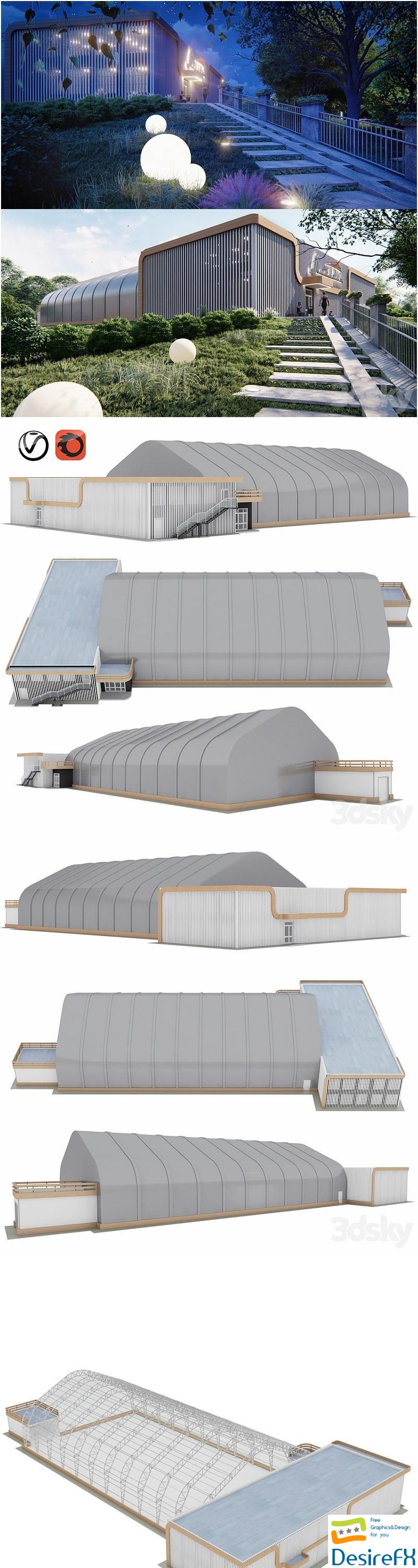 Frame - awning hangar and AHB 3D Model
