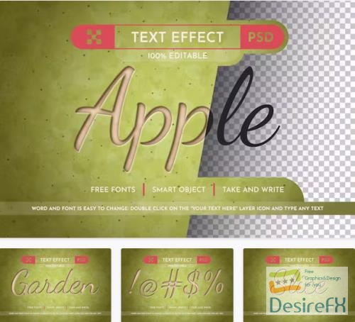Green Apple - Editable Text Effect - 91621469