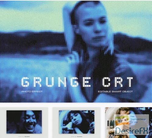 Grunge CRT Monitor Screen PSD Photo Effect - AYDNDD9