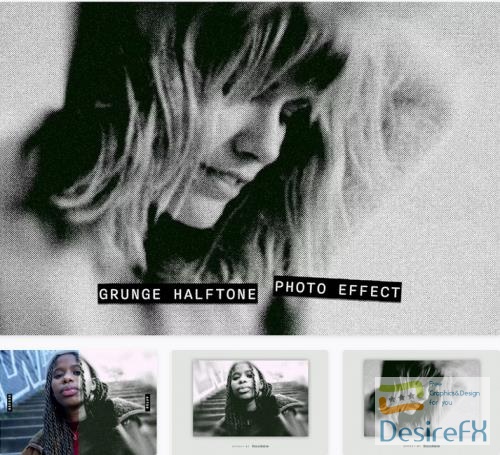 Grunge Halftone PSD Photo Effect - 6AUDYHY