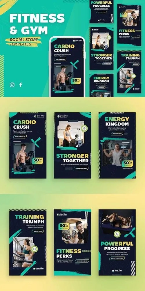 Gym and Fitness Story Templates