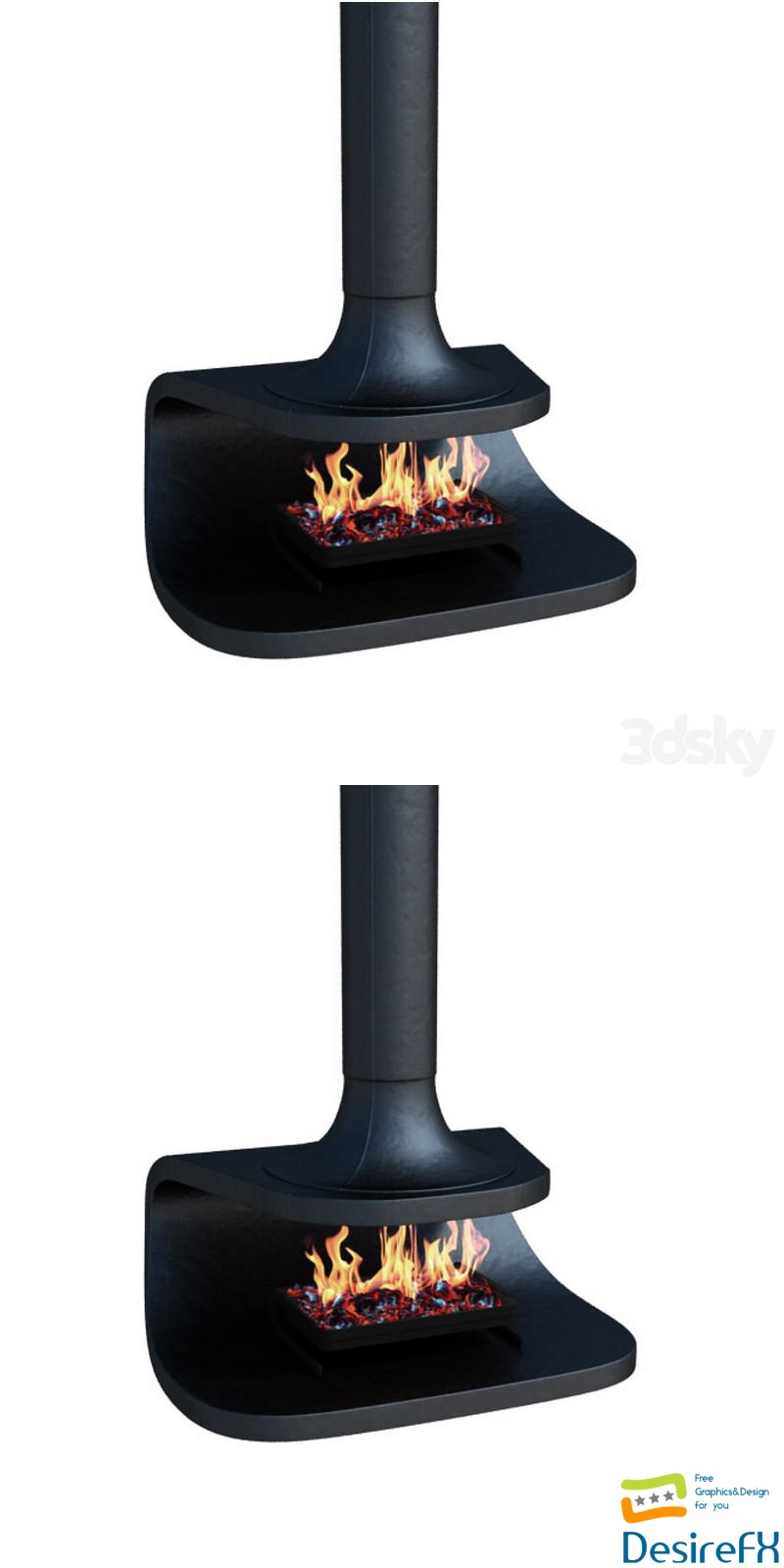 Hanging fireplace 3D Model