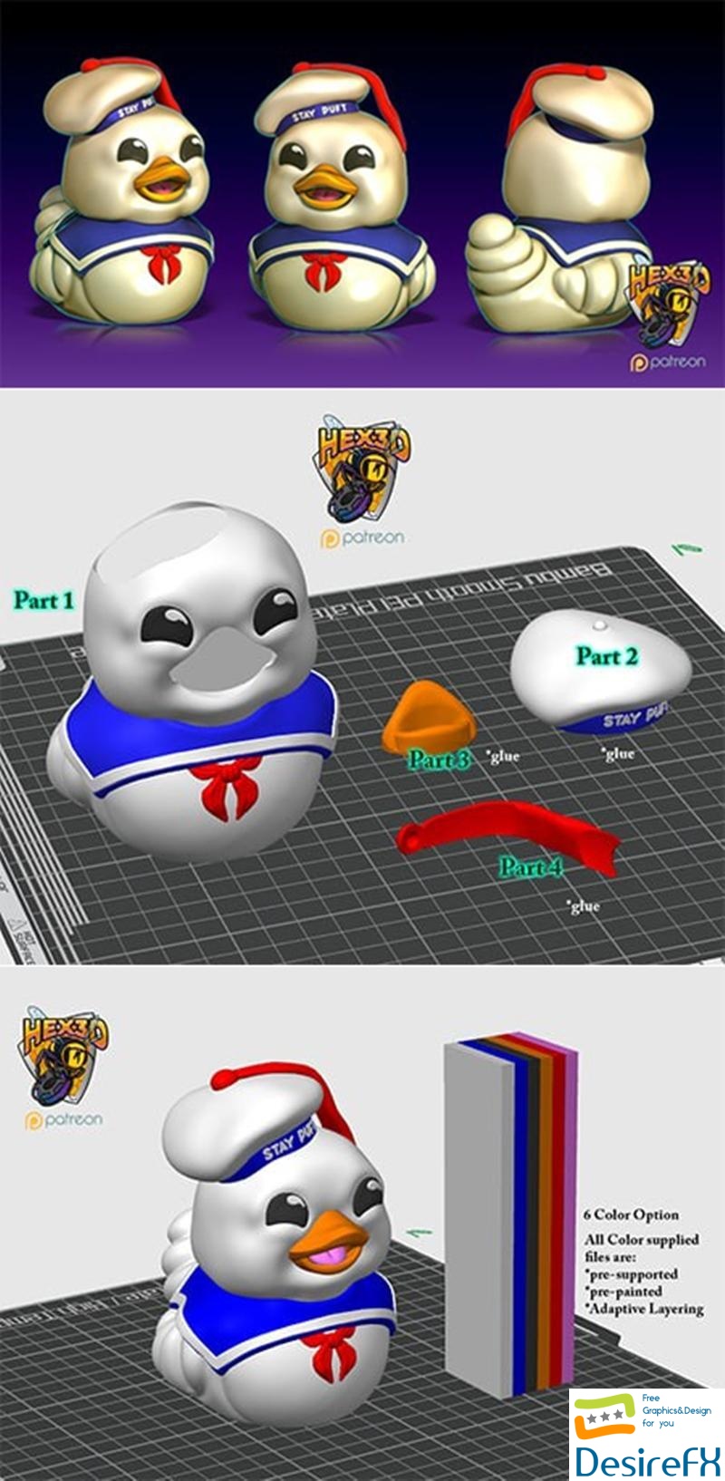 Hex3D - Stay Puft Duck 3D Print