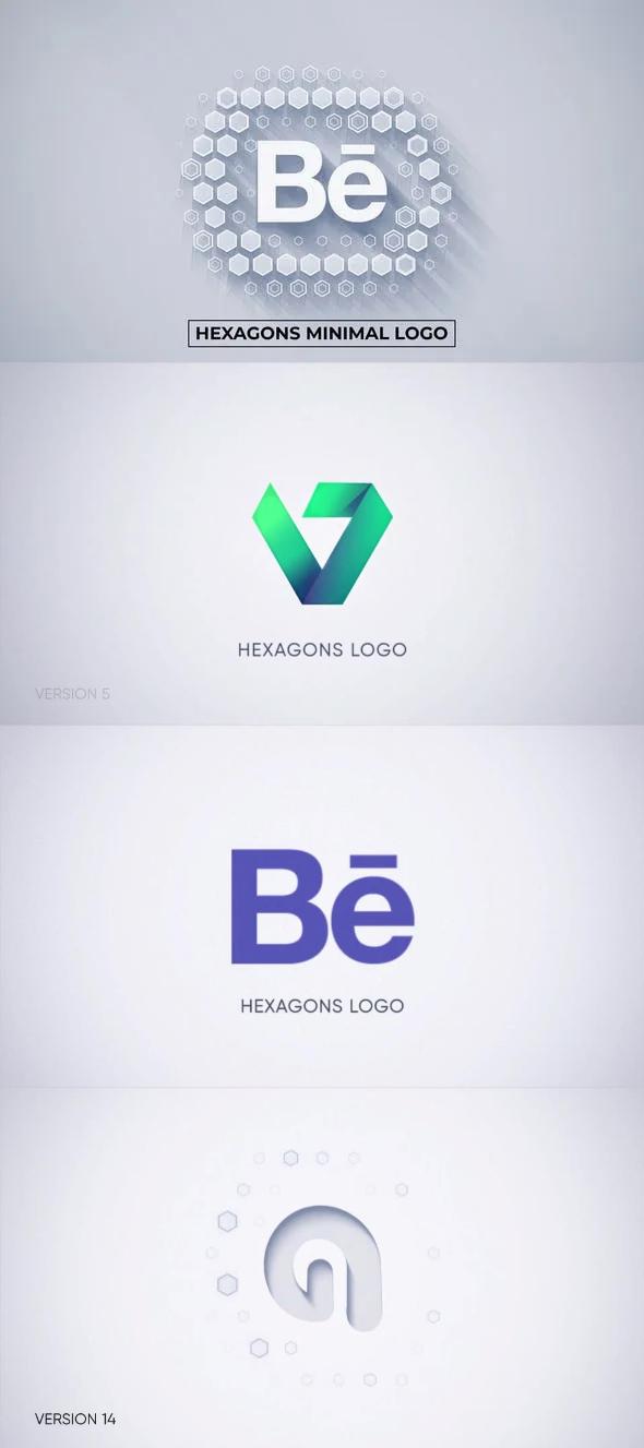 Hexagons Minimal Logo Reveal (14 in 1) 51769478 Videohive