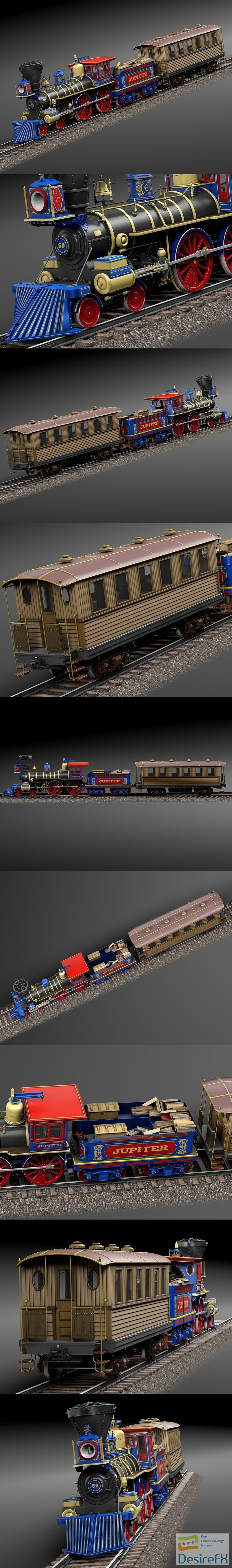 Jupiter Steam Train 3D Model
