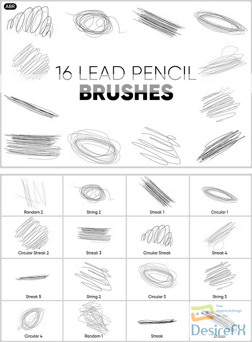 Lead Pencil Strokes Brush Pack - 49Z6YKB