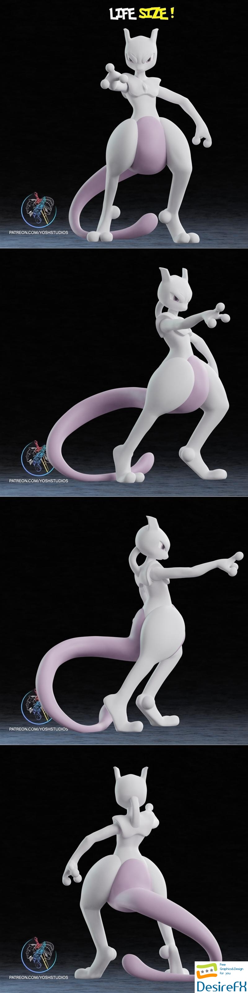 Life Size Mewtwo 3D Print