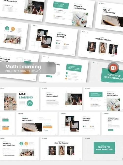 Math Learning Presentation Template Powerpoint