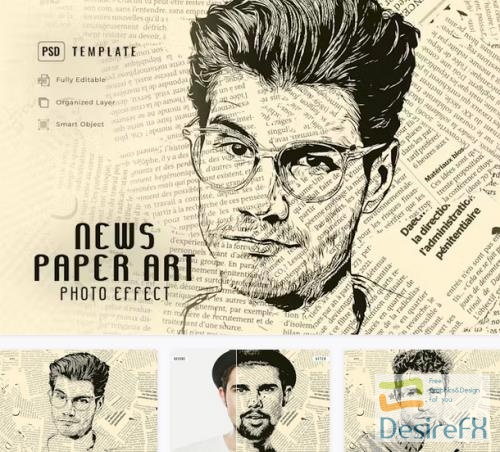 News Paper Art Photo Effect - D5SMJ4C