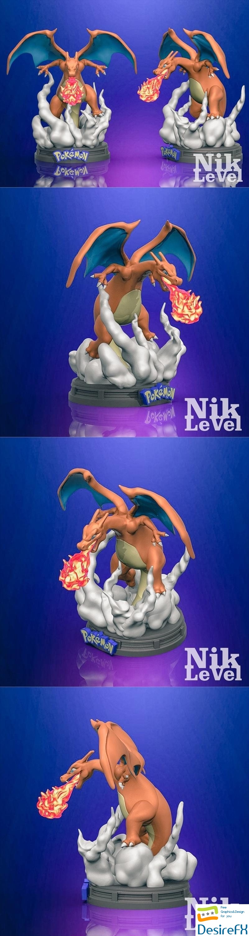 Nik-Level - Charizard Pokemon 3D Print