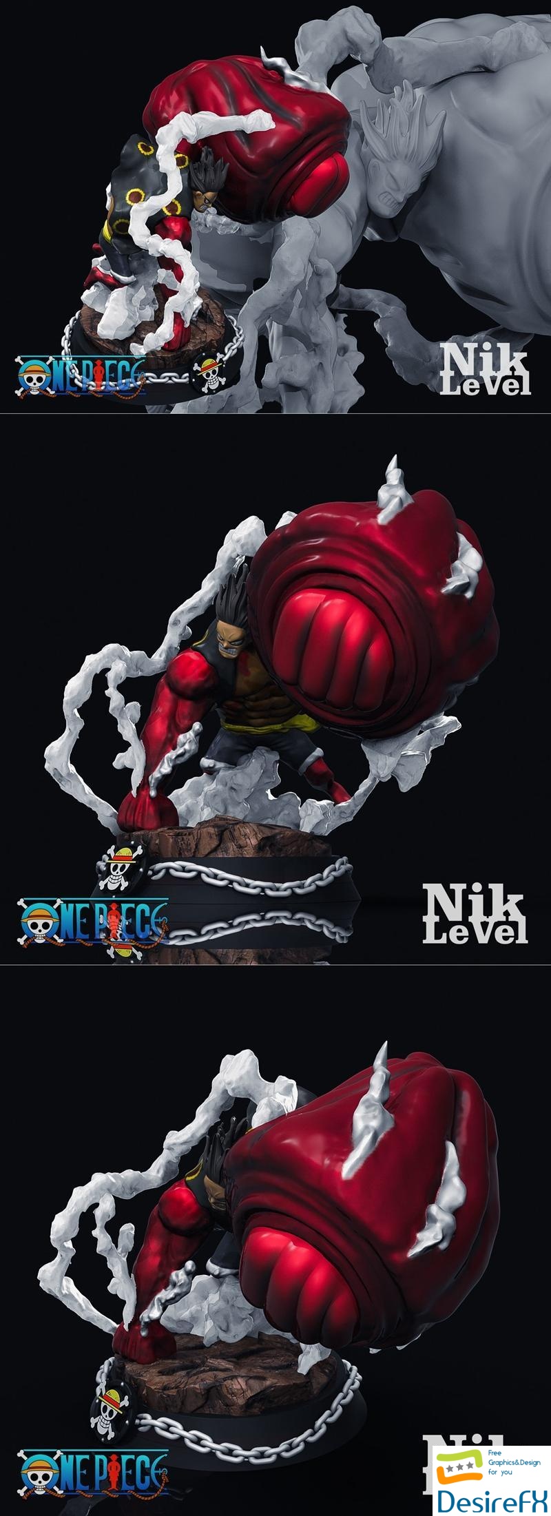 Nik-Level - Luffy Gear 4 Kong V2 3D Print