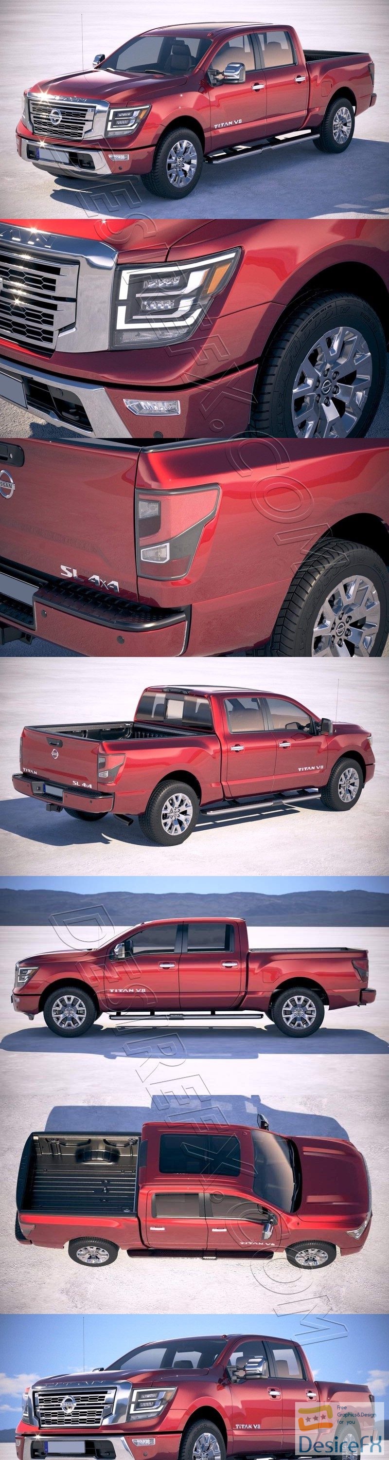 Nissan Titan 2020 3D Model