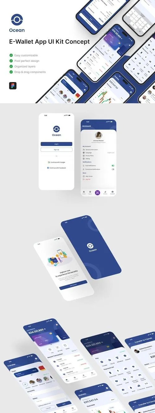 Ocean - E-Wallet App UI Kit