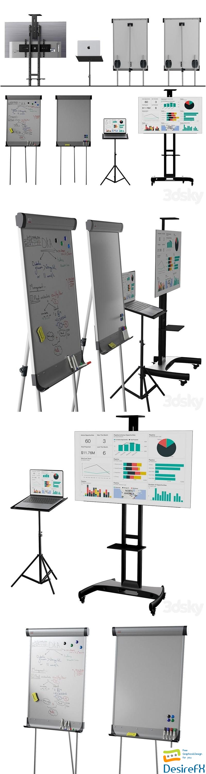 Office presentation set 3D Model