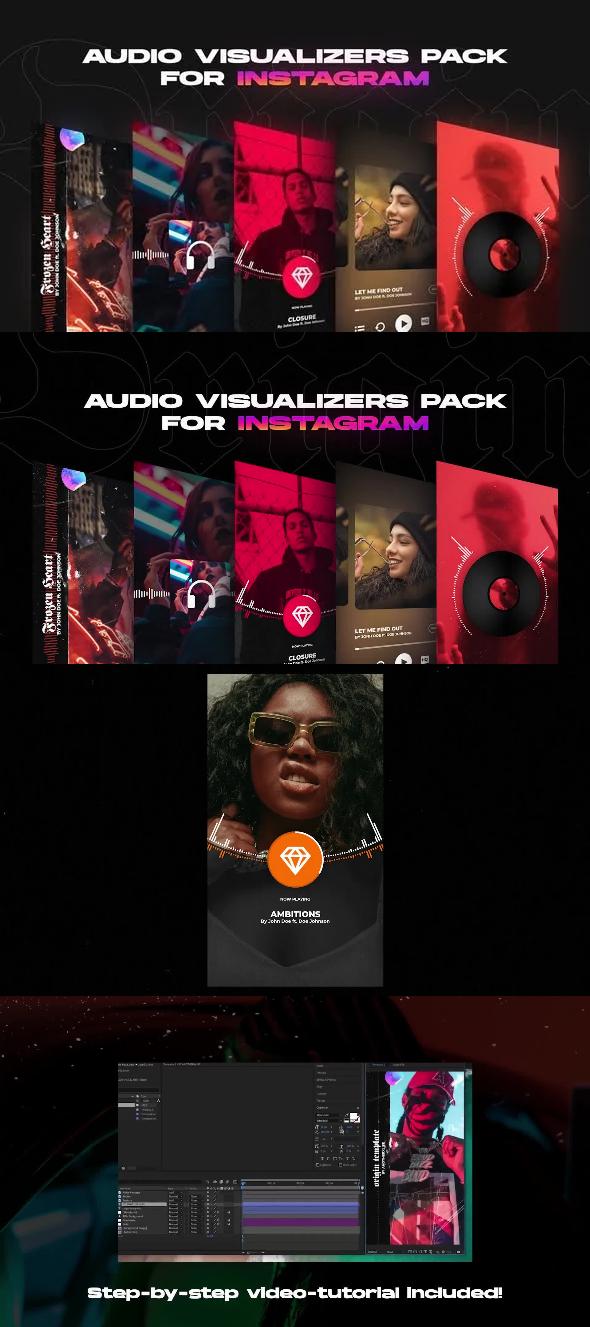 Origin - Instagram Stories music visualizer template pack for After Effects 38587352 Videohive