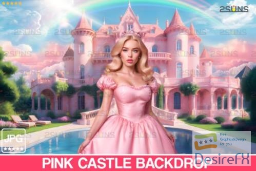 Pink Castle backdrop, Dream House - 92536538