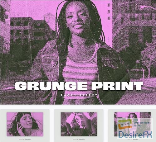 Pink Grunge Print PSD Photo Effect - 5ZY8MAY