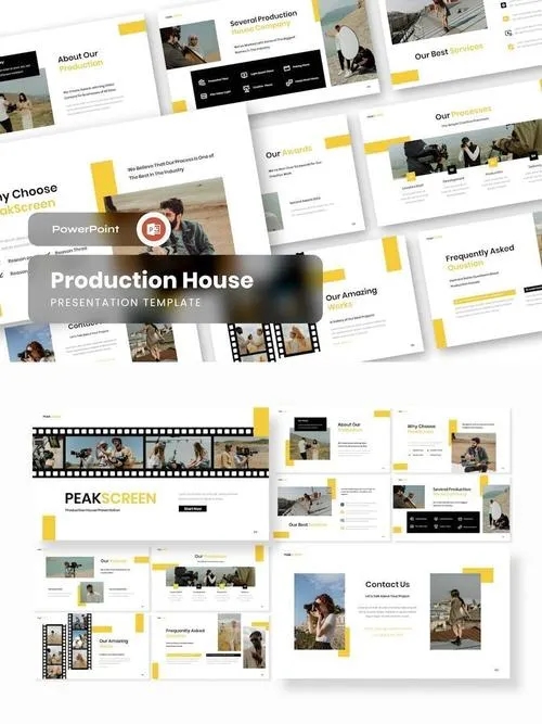 Production House Presentation Template PowerPoint