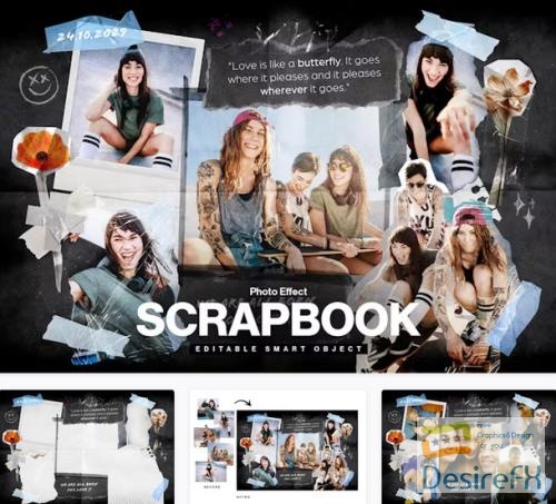 Scrapbook Photo Collage Template - W9SN7XZ