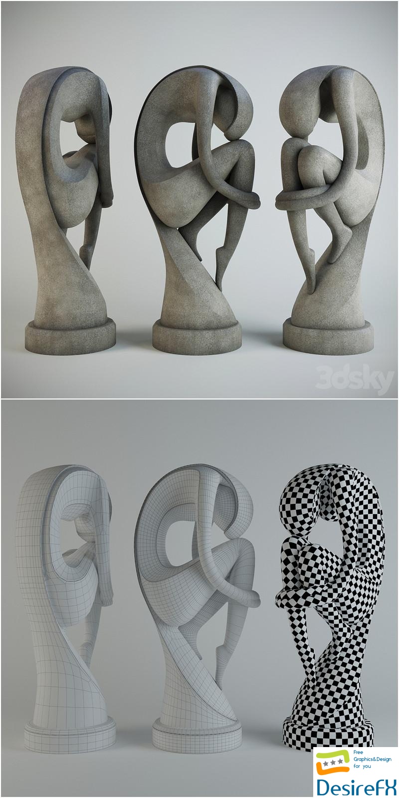 Sculpture stone concrete 3D Model
